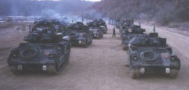 US Bradly IFV's in a column